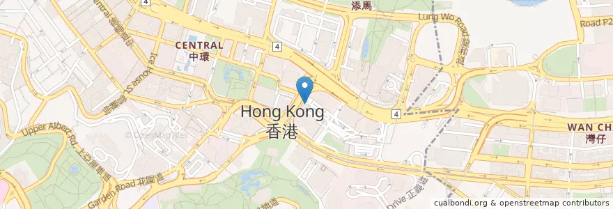 Mapa de ubicacion de Crystal Jade 翡翠拉麵小籠包 en Çin, Guangdong, Hong Kong, Hong Kong Adası, Yeni Bölgeler, 中西區 Central And Western District.
