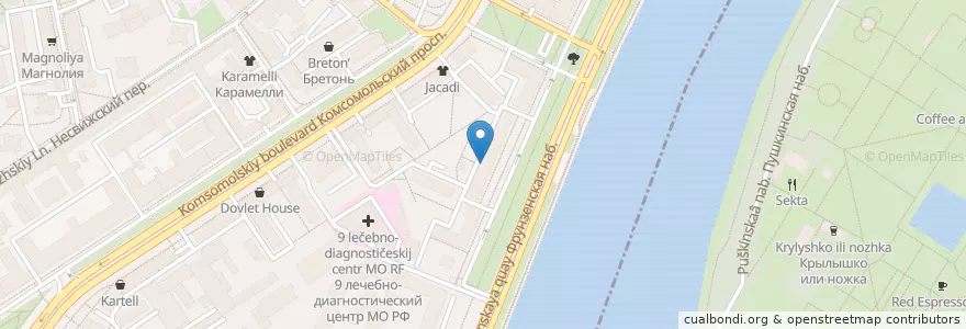 Mapa de ubicacion de Dance Paradise en Russie, District Fédéral Central, Moscou, Центральный Административный Округ, Район Хамовники.