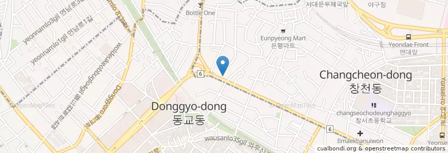 Mapa de ubicacion de Starbucks en كوريا الجنوبية, سول, 마포구, 서교동.