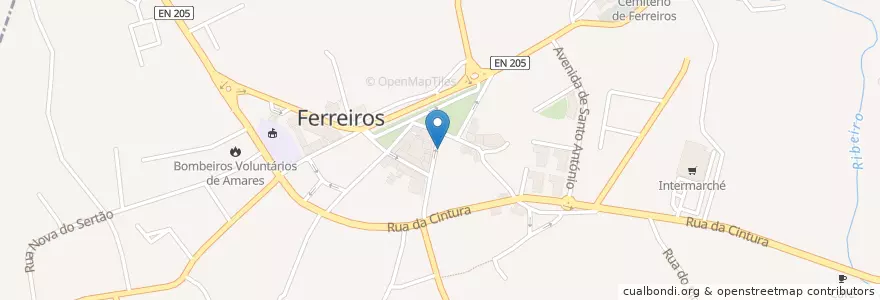 Mapa de ubicacion de Ferreiros, Prozelo e Besteiros en Portugal, Norte, Braga, Cávado, Amares, Ferreiros, Prozelo E Besteiros.