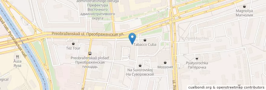 Mapa de ubicacion de ОТП Банк en Russia, Distretto Federale Centrale, Москва, Восточный Административный Округ, Район Преображенское.