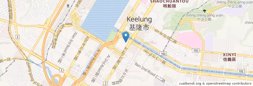 Mapa de ubicacion de Gogoro 電池交換站 基隆東岸地下停車場站 en Taiwan, 臺灣省, 基隆市, 仁愛區.