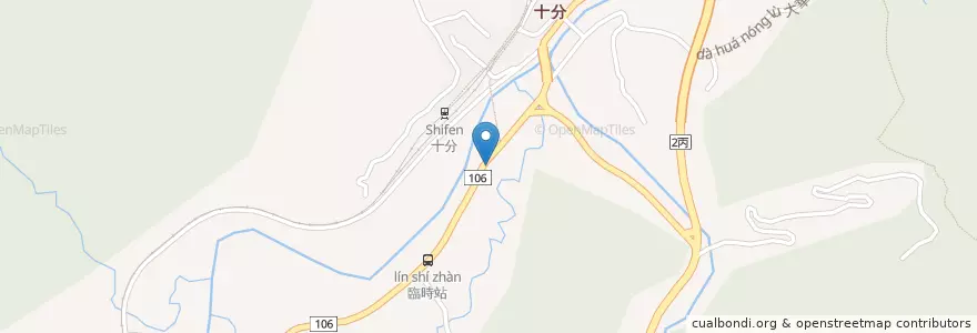 Mapa de ubicacion de Gogoro 電池交換站 南山社區站 en 臺灣, 新北市, 平溪區.