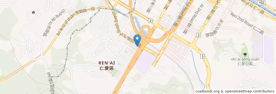 Mapa de ubicacion de GOGORO 電池交換站 中油成功一路站 en تایوان, 臺灣省, 基隆市, 仁愛區.