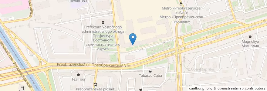 Mapa de ubicacion de Subway en Rusia, Distrito Federal Central, Москва, Восточный Административный Округ, Район Преображенское.