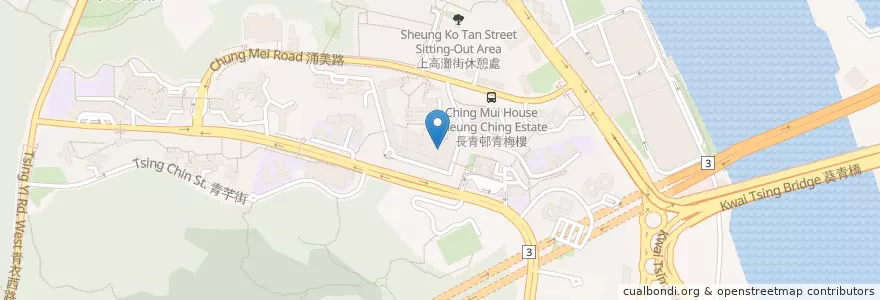 Mapa de ubicacion de McDonald's en 중국, 광둥성, 홍콩, 신제, 葵青區 Kwai Tsing District.