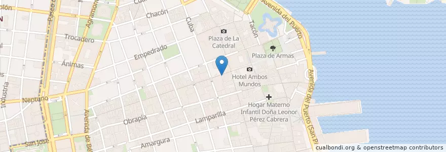 Mapa de ubicacion de La Ambarina en Cuba, La Habana, La Habana Vieja.