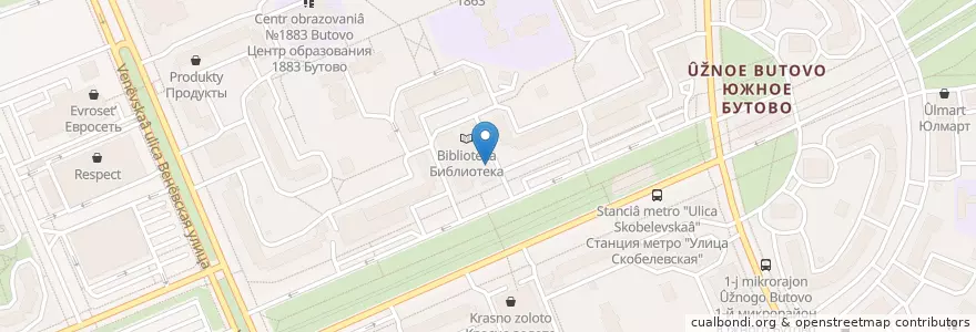 Mapa de ubicacion de Gloster en Rússia, Distrito Federal Central, Москва, Юго-Западный Административный Округ, Yuzhnoye Butovo.
