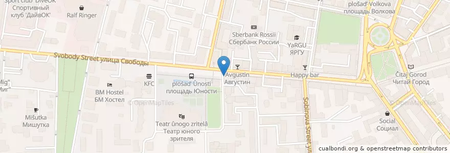 Mapa de ubicacion de Джузеппе en Rusia, Distrito Federal Central, Óblast De Yaroslavl, Ярославский Район, Городской Округ Ярославль.