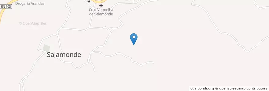 Mapa de ubicacion de Salamonde en Португалия, Северный, Braga, Ave, Vieira Do Minho, Salamonde.