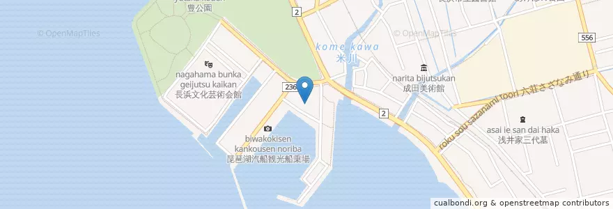 Mapa de ubicacion de 勤労福祉会館臨湖 en اليابان, شيغا, 長浜市.