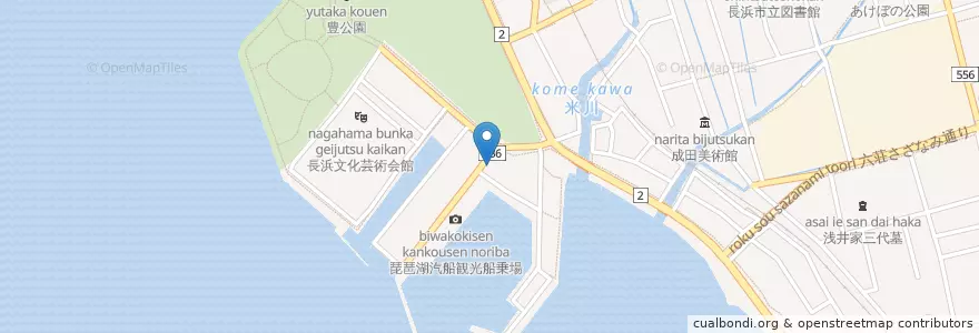 Mapa de ubicacion de 長浜警察署水上派出所 en 日本, 滋賀県/滋賀縣, 長浜市.