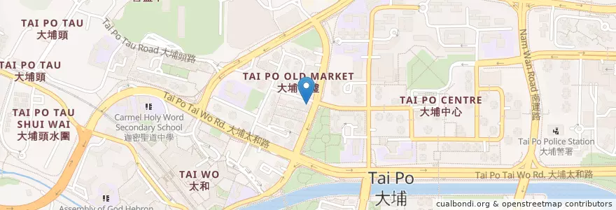 Mapa de ubicacion de 省躬草堂 Sing Kung Cho Tong en China, Hong Kong, Guangdong, Wilayah Baru, 大埔區 Tai Po District.
