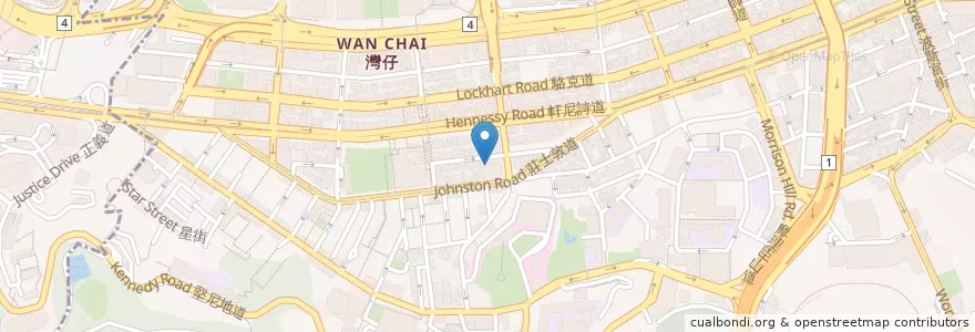 Mapa de ubicacion de 百伏棧 en Китай, Гуандун, Гонконг, Гонконг, Новые Территории, 灣仔區 Wan Chai District.