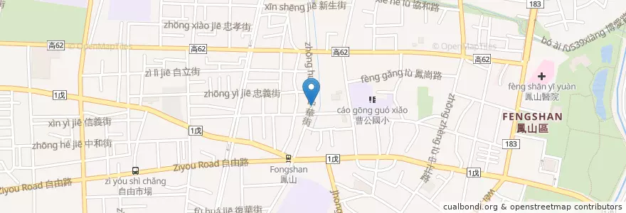 Mapa de ubicacion de 潮州牛雜湯 en Taiwán, Kaohsiung, 鳳山區.