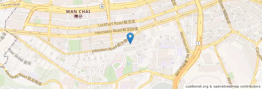 Mapa de ubicacion de 八方雲集 en Китай, Гуандун, Гонконг, Гонконг, Новые Территории, 灣仔區 Wan Chai District.