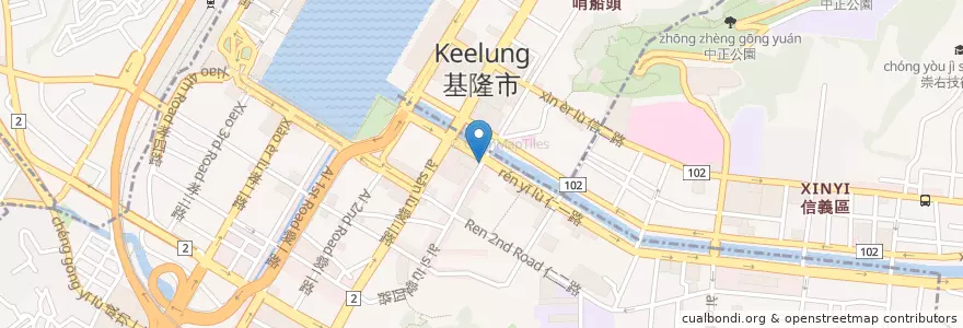 Mapa de ubicacion de 三姐妹水煎包 en تايوان, مقاطعة تايوان, كي لنغ, 仁愛區.