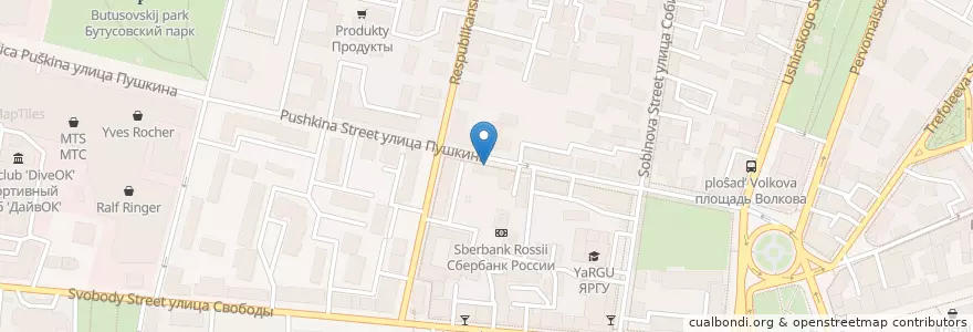 Mapa de ubicacion de Jazz Modern en Rusia, Distrito Federal Central, Óblast De Yaroslavl, Ярославский Район, Городской Округ Ярославль.