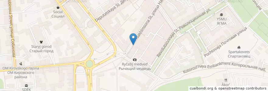 Mapa de ubicacion de Дядька Черномор en Rusia, Distrito Federal Central, Óblast De Yaroslavl, Ярославский Район, Городской Округ Ярославль.