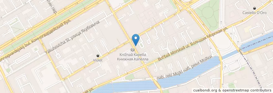Mapa de ubicacion de Яблоко Room en Rusia, Северо-Западный Федеральный Округ, Óblast De Leningrado, San Petersburgo, Адмиралтейский Район, Адмиралтейский Округ.
