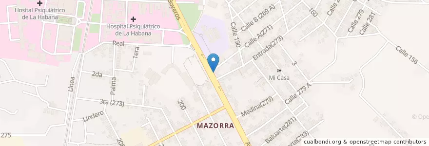Mapa de ubicacion de CUPET Mazorra en Cuba, La Habana, Boyeros.