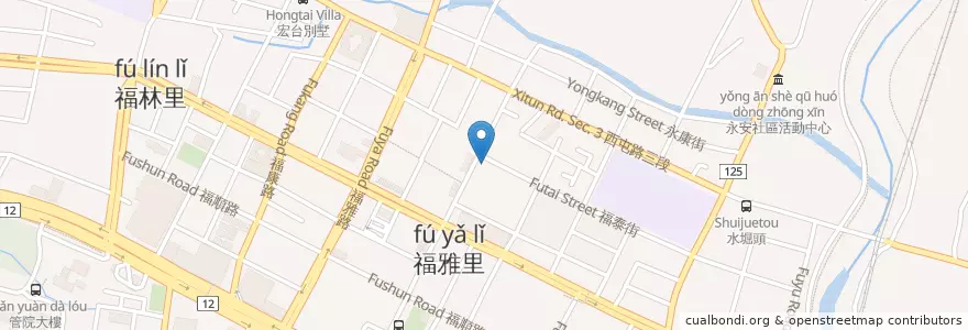 Mapa de ubicacion de 玉山商業銀行 en Tayvan, Taichung, 西屯區.