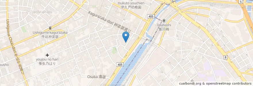 Mapa de ubicacion de 東京理科大学 en ژاپن, 東京都.