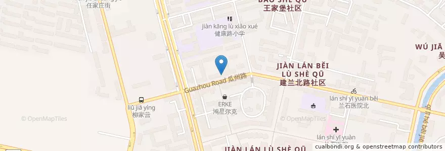 Mapa de ubicacion de 七里河消防队 en 中国, 甘肃省, 兰州市 (Lanzhou), 七里河区, 建兰路街道.