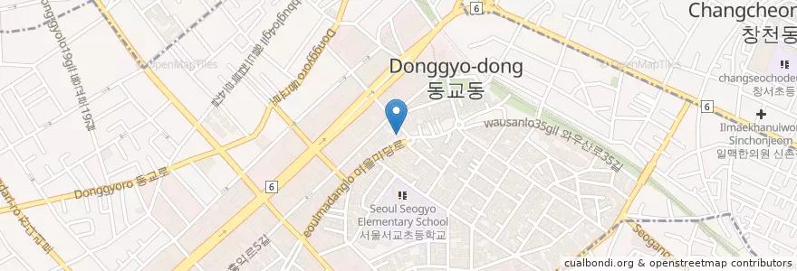 Mapa de ubicacion de 까페플라넷 en Güney Kore, Seul, 마포구, 서교동.