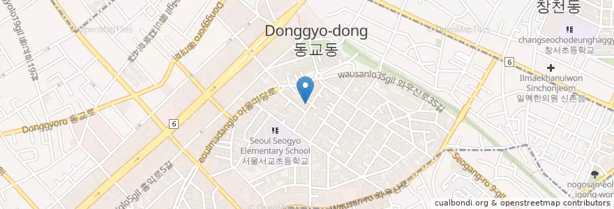 Mapa de ubicacion de 홍대곱창집 en Güney Kore, Seul, 마포구, 서교동.