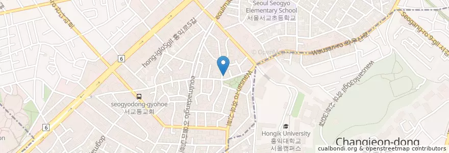 Mapa de ubicacion de 설빙 홍대놀이터점 en 대한민국, 서울, 마포구, 서교동.