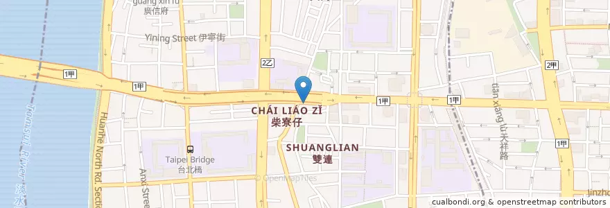 Mapa de ubicacion de 珠記大橋頭油飯 en تايوان, تايبيه الجديدة, تايبيه, 大同區.