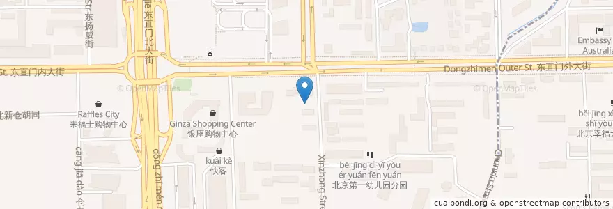 Mapa de ubicacion de 蜂巢剧场 en China, Pequim, Hebei, 东城区.