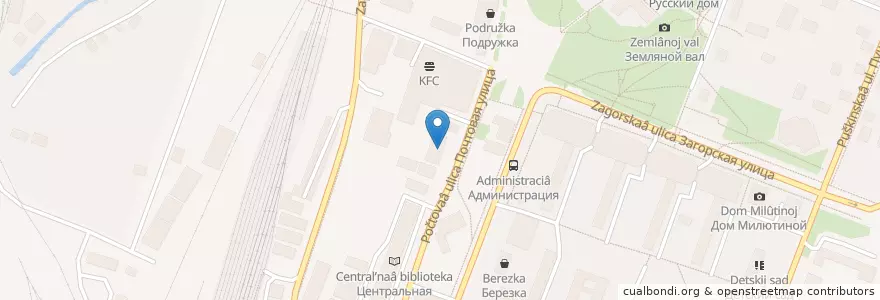Mapa de ubicacion de Отделение связи №141800 en Rusia, Distrito Federal Central, Óblast De Moscú, Дмитровский Городской Округ.