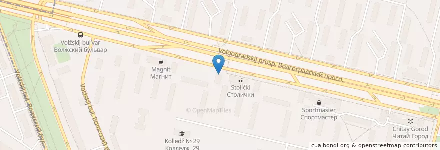 Mapa de ubicacion de Мосаптека en Rússia, Distrito Federal Central, Москва, Юго-Восточный Административный Округ, Район Кузьминки.