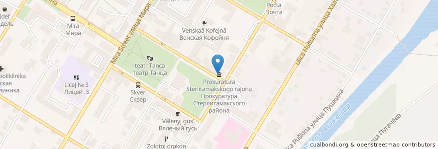Mapa de ubicacion de Прокуратура Стерлитамакского района en Russie, District Fédéral De La Volga, Bachkirie, Городской Округ Стерлитамак.