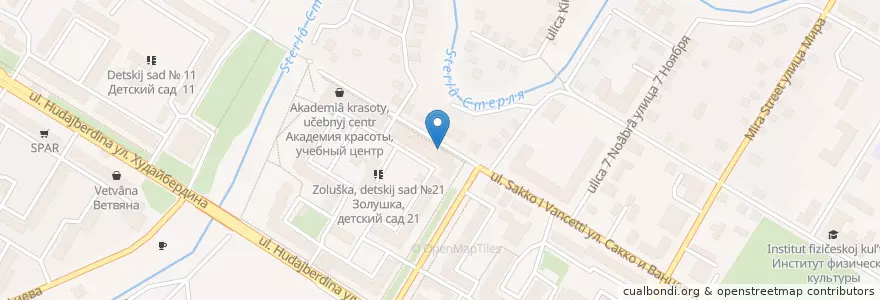 Mapa de ubicacion de Kinder land, детский развивающий центр en Russia, Circondario Federale Del Volga, Baschiria, Городской Округ Стерлитамак.