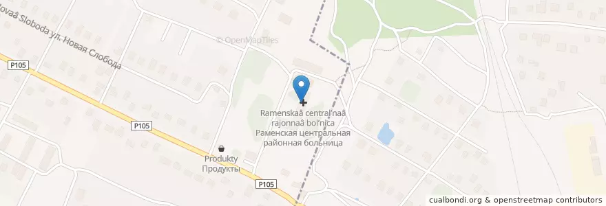 Mapa de ubicacion de Раменская центральная районная больница en Rusland, Centraal Federaal District, Oblast Moskou, Раменский Городской Округ.