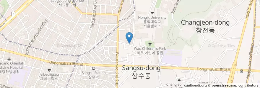 Mapa de ubicacion de 은하수식당 서울홍대점 en Corée Du Sud, Séoul, 마포구, 서강동.