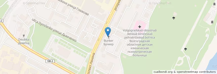 Mapa de ubicacion de Бункер en 俄罗斯/俄羅斯, 南部联邦管区, 伏尔加格勒州, Городской Округ Волгоград.