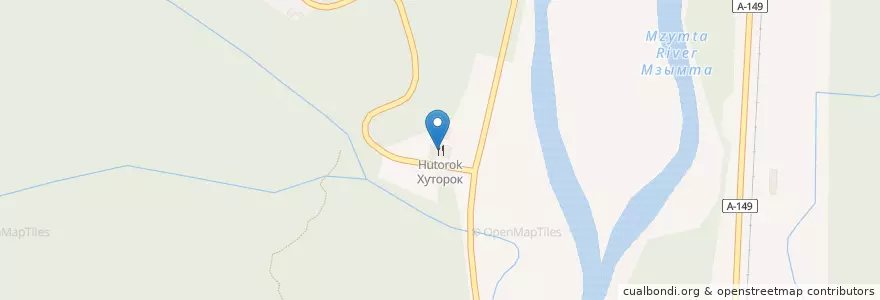Mapa de ubicacion de Хуторок en Rusia, Южный Федеральный Округ, Краснодарский Край, Городской Округ Сочи.
