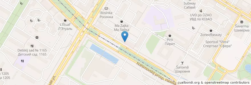 Mapa de ubicacion de Планета здоровья en Rússia, Distrito Federal Central, Москва, Юго-Западный Административный Округ, Район Черёмушки.