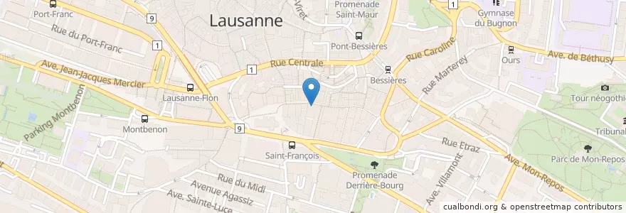 Mapa de ubicacion de Pois chic en スイス, Vaud, District De Lausanne, Lausanne.