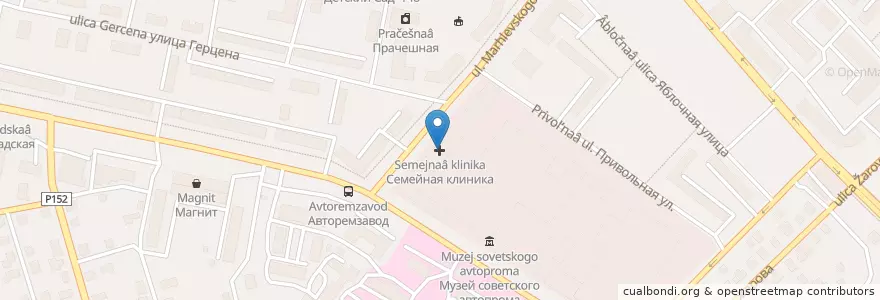 Mapa de ubicacion de Семейная клиника en Rússia, Distrito Federal Central, Oblast De Ivanovo, Ивановский Район, Городской Округ Иваново.