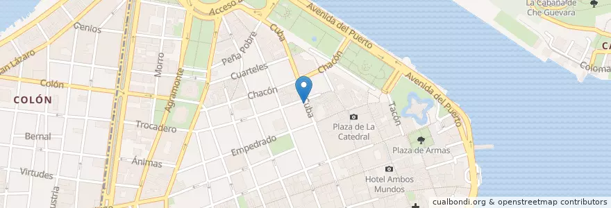 Mapa de ubicacion de Gente de Zona en Cuba, La Habana, La Habana Vieja.