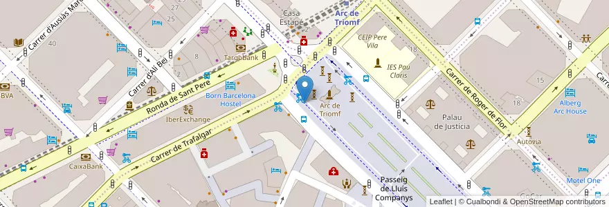 Mapa de ubicacion de 418 - Passeig de Lluís Companys en スペイン, カタルーニャ州, Barcelona, バルサルネス, Barcelona.