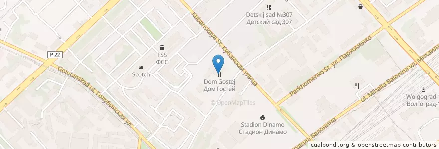 Mapa de ubicacion de Дом Гостей en 俄罗斯/俄羅斯, 南部联邦管区, 伏尔加格勒州, Городской Округ Волгоград.