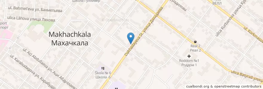 Mapa de ubicacion de Прикаспийский зональный научно-исследовательский ветеринарный институт en Russland, Föderationskreis Nordkaukasus, Dagestan, Stadtkreis Machatschkala.