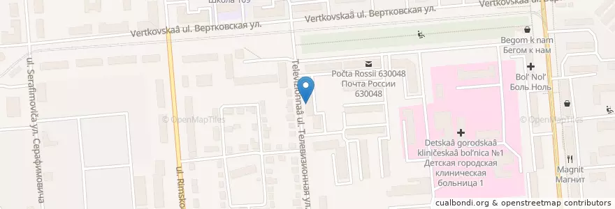Mapa de ubicacion de Городская поликлиника N21 en ロシア, シベリア連邦管区, ノヴォシビルスク州, ノヴォシビルスク管区.