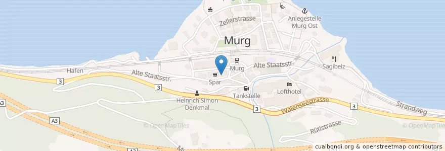 Mapa de ubicacion de Cafe Oess en Suíça, Sankt Gallen, Wahlkreis Sarganserland, Quarten.